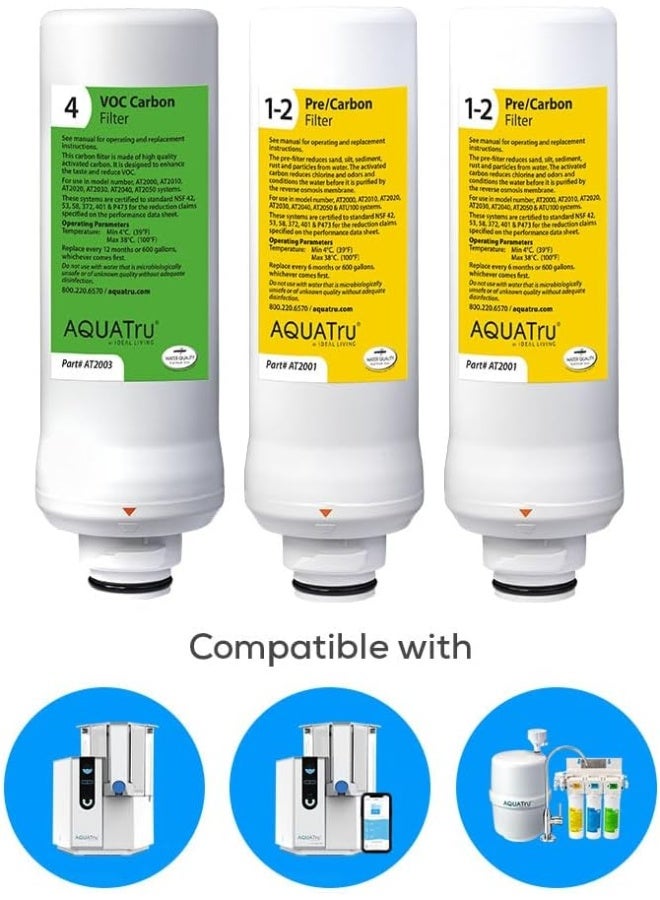AQUA TRU 1 Year Combo Pack - Includes 2 Pre-Filters and 1 Carbon Filter - Image 3